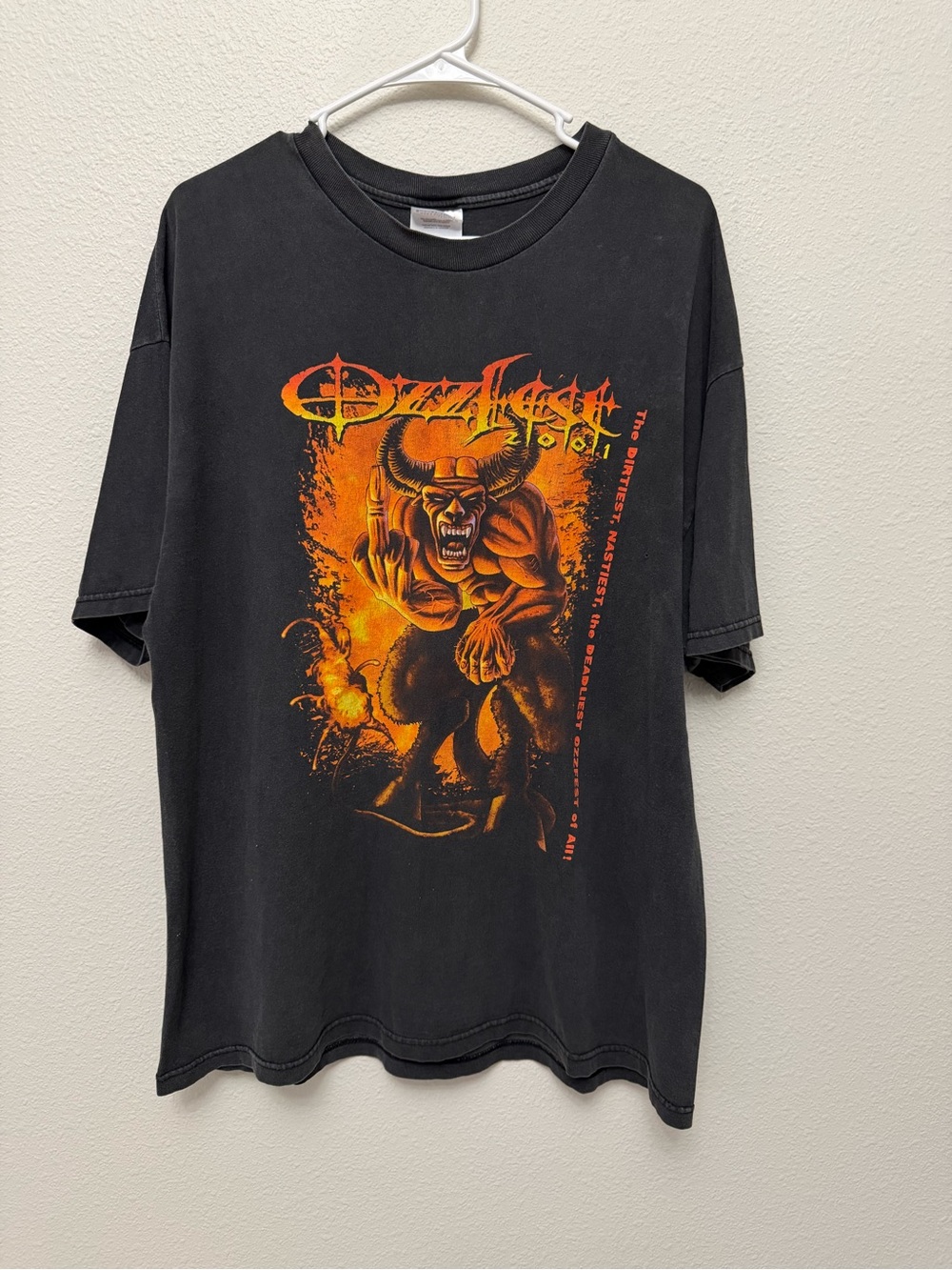 Vintage Ozzy Osbourne 2001 Ozzfest Concert T-Shirt Graphic Band Tee Devil Sz XL